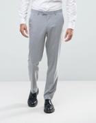 Asos Slim Smart Pants In Mid Gray - Gray