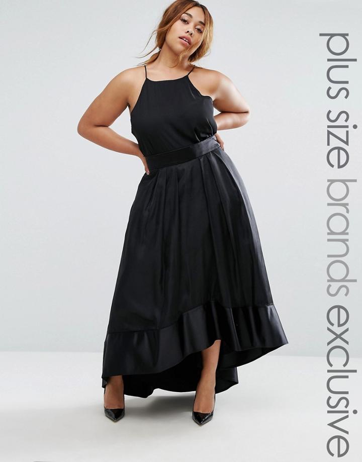 Coast Plus Dip Hem Maxi Skirt - Black