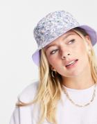 Pieces Bucket Hat In Lilac Ditsy Floral-multi
