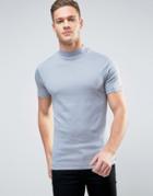 Selected Homme High Neck Tee - Blue