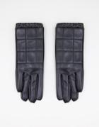 Svnx Pu Leather Gloves In Black