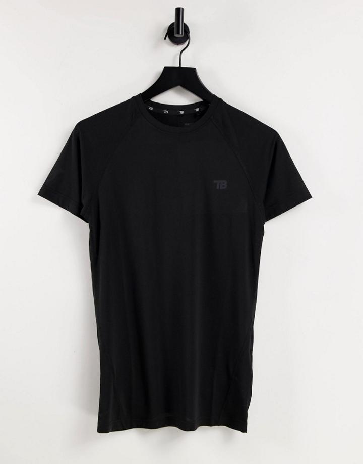 Threadbare Active Muscle Fit Training T-shirt In Black