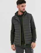 Only & Sons Puffer Vest With Stand Collar In Dark Gray