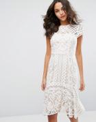 Coast Dee Dee Lace Peplum Dress - White