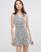 Wal G Romper With Wrap Top - Beige