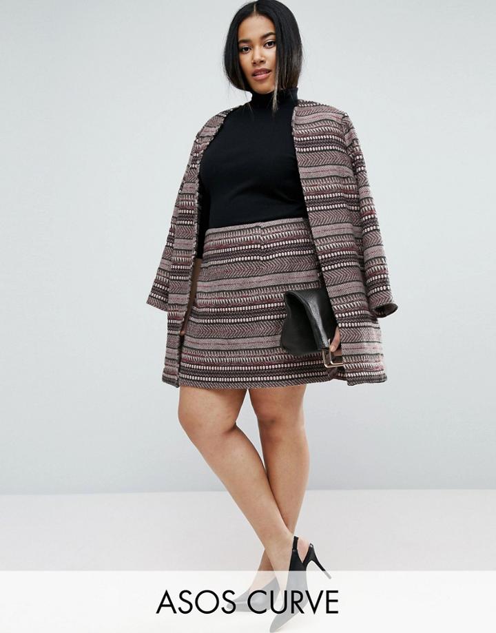 Asos Curve Stripe Mini Skirt Co-ord - Multi