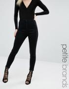 Missguided Petite Vice High Waisted Super Stretch Skinny Jean - Black