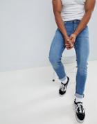 Jack & Jones Slim Taper Jeans In Light Blue Denim - Blue