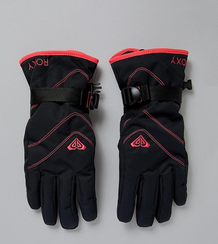Roxy Jetty Solid Gloves In Black - Black