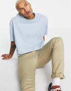 Asos Design Organic Oversized Heavyweight T-shirt In Light Blue-blues