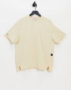 Bershka Washed T-shirt With Raw Edge In Beige - Part Of A Set-neutral