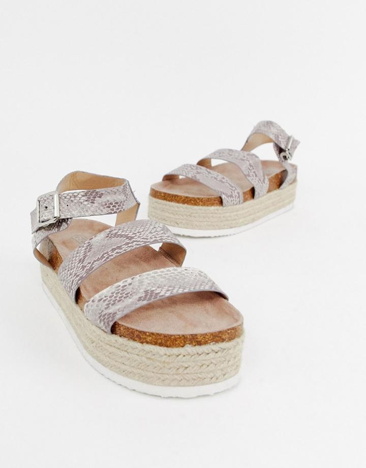 Asos Design Jaguar Espadrille Flatforms - Multi