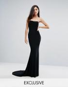 Club L Bandeau Fishtail Maxi Dress - Black