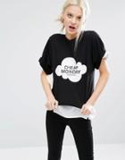 Cheap Monday Cloud Logo Short Sleeve Sweat - Black