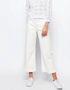 Lost Ink Wide Leg Crop Jean - Cream