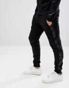 D-struct Jogger With Satin Leg Stripe - Black