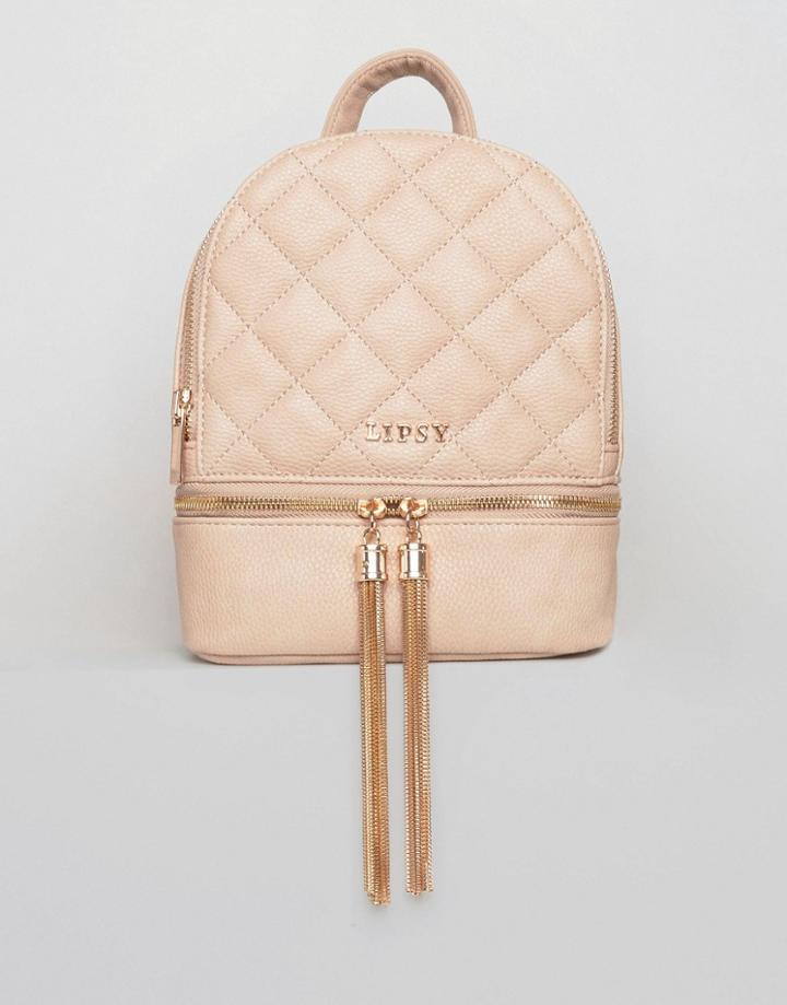 Lipsy Quilted Tassel Mini Backpack - Pink