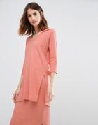 Vero Moda Slouchy Hooded Lounge Tunic - Orange