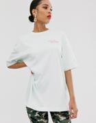 Bershka Motif Front T-shirt In Gray-green