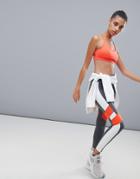 Reebok Training Color Block Leggings In Gray And Red