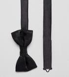 Heart & Dagger Bow Tie In Satin - Black