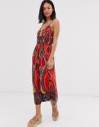 Pieces Mixed Abstract Maxi Dress - Multi