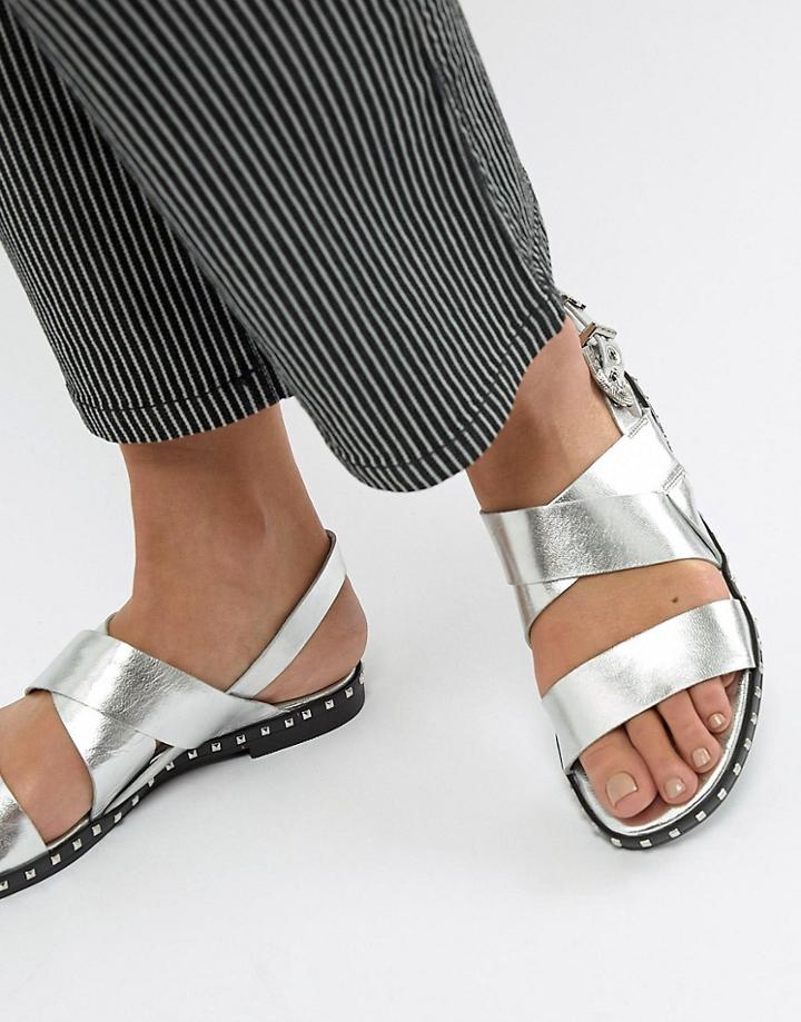 Sofie Schnoor Silver Studded Sandals - Silver
