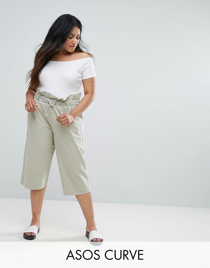 Asos Curve Utility Crop Peg Pant - Green