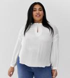 Current Air Plus Lace Insert Blouse-white