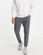 Nike Yoga Dri-fit Essential Fleece Cuffed Sweatpants In Gray