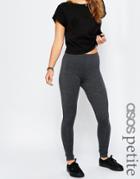 Asos Petite High Waist Full Length Leggings - Charcoal