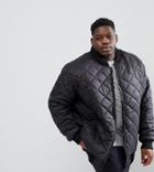 Loyalty And Faith Plus Quilted Zip Thru Bomber Jacket - Black