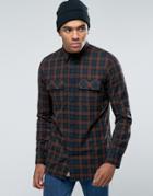 New Look Check Shirt With Double Pockets In Regular Fit - Gray