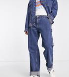 Collusion Rolled Hem Utility Cargo Jeans In Vintage Blue Wash - Part Of A Set
