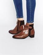 Ravel Buckle Strap Leather Chelsea Boots - Brown