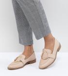 Asos Design Magenta Leather Loafers - Beige