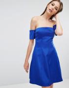 Kendall + Kylie Off-shoulder Seamed Dress - Blue