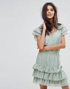 Y.a.s Snowa Gold Polka Dress - Green