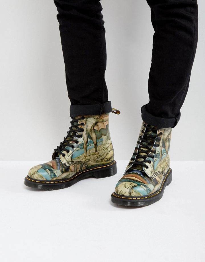Dr Martens William Blake Print 8 Eye Boots - Multi