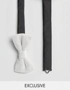 Noose & Monkey Velvet Bow Tie - White