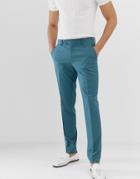 Asos Design Skinny Smart Pants In Teal Blue-green