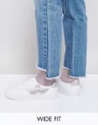 Asos Darkness Wide Fit Star Lace Up Sneakers - White