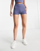 Pull & Bear Legging Shorts In Blue - Part Of A Set