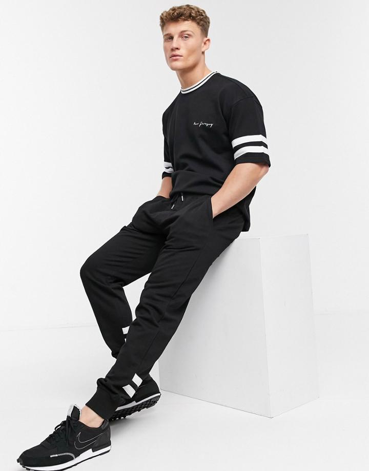 New Look Coordinating Sweatpants With Stripe Detail In Black