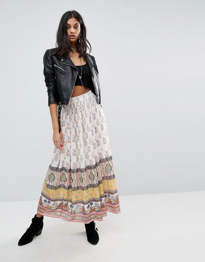 Raga Golden Hour Printed Maxi Skirt - Multi