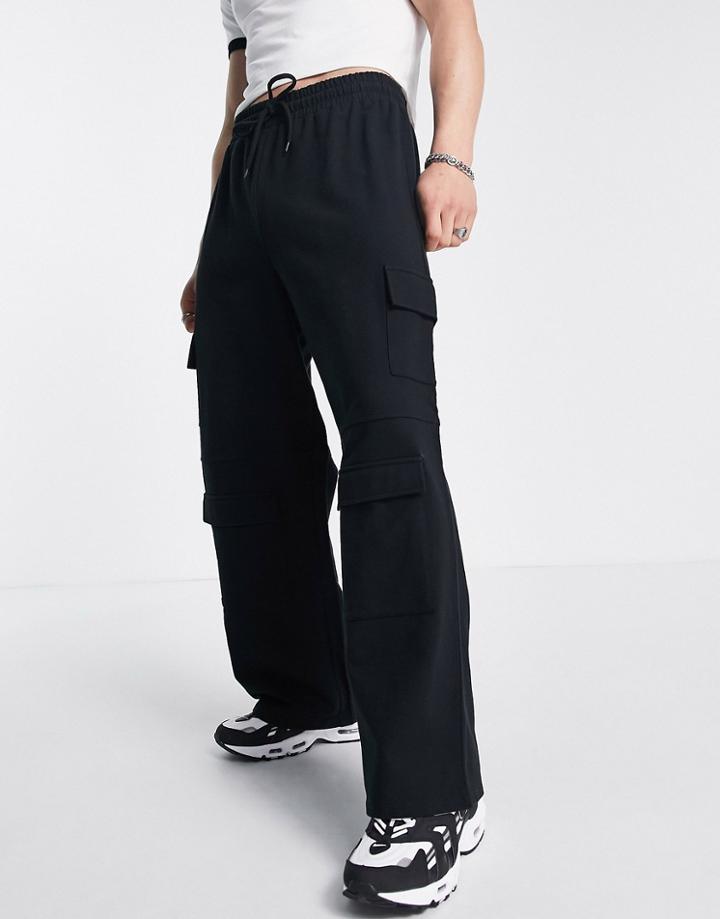 Asos Design Oversized Utility Sweatpants In Black