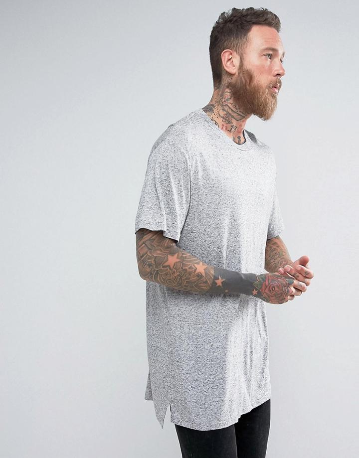 Allsaints Longline T-shirt - Gray