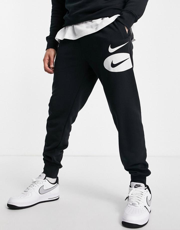 Nike Swoosh League Hbr Logo Cuffed Fleece Sweatpants In Black