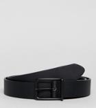 Asos Plus Wide Faux Leather Belt In Black With Matte Black Buckle - Black