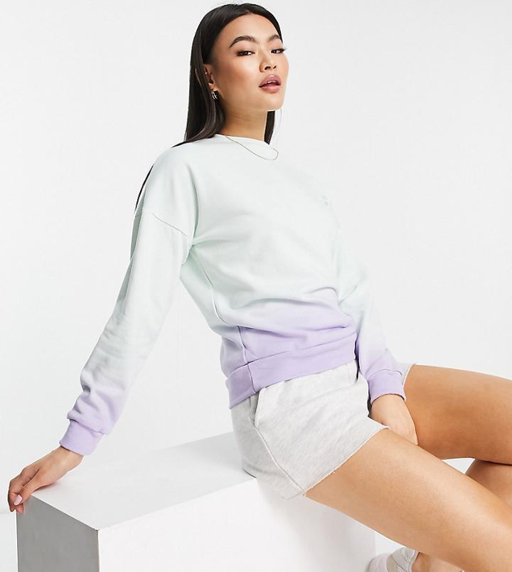 Vai21 Ombre Dip Dye Crew Neck Sweatshirt In Pastel Blue/lilac - Part Of A Set-multi